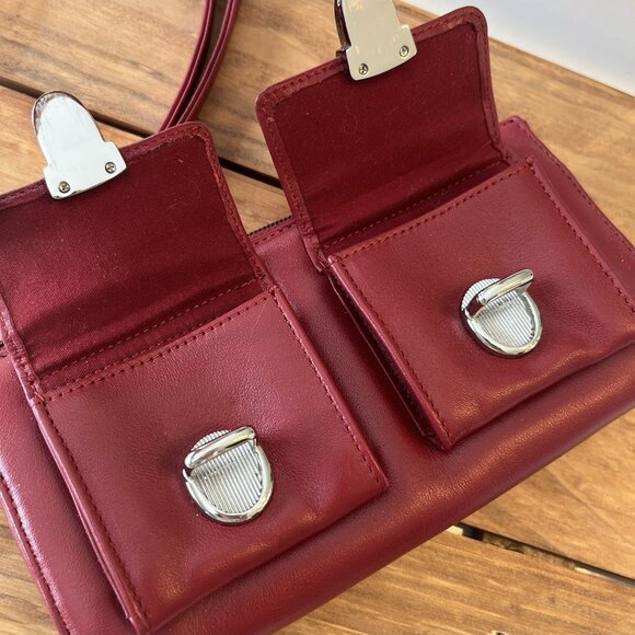 Wilson's Leather Pelle Studio Red Wristlet Wallet Credit Card Holiday Christmas - Picture 12 of 16